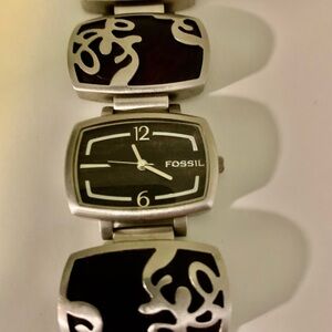 Fossil Black/Brown and Silver Bracelet Watch